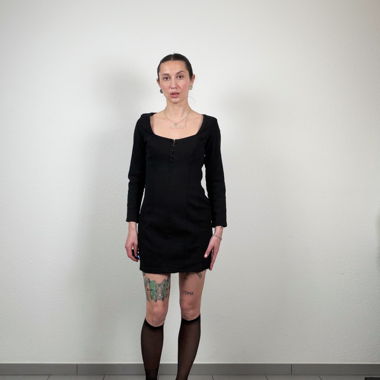 Abito mini in denim nero Zara