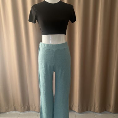 Blue fabric trousers