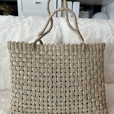 Woven-straw style tote bag - summer & beach