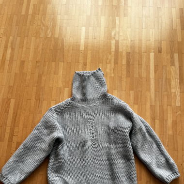 Pull en maille bleu