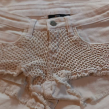 White Crochet Shorts
