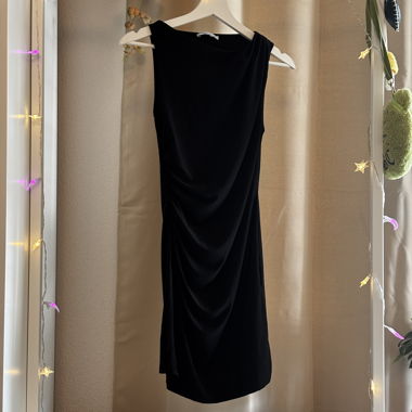 Black Ruched Mini Dress – Bershka – XS