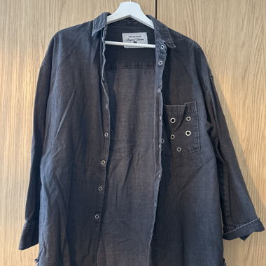 Jeans-Hemdjacke schwarz