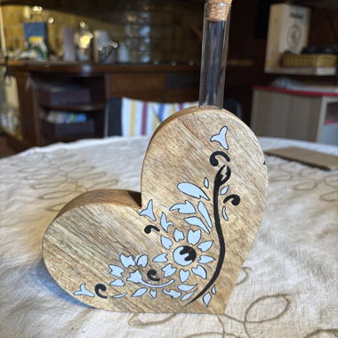 Holzherz Blumenhalter handgemacht