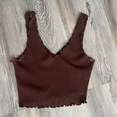 Bazzolo Ribbed Top Brown S