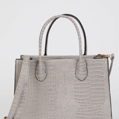 Borsa tote violet-lavanda effetto coccodrillo