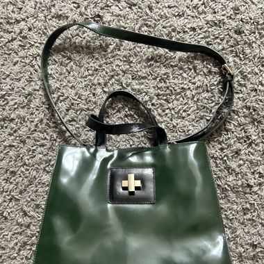 Vintage Echtleder Tasche Grün