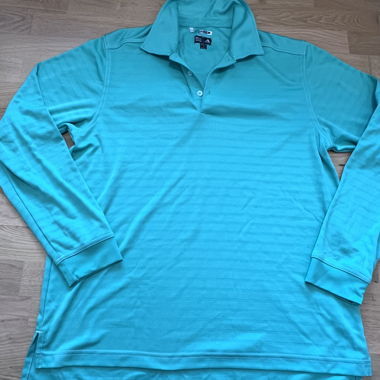 Polo manches longues Adidas Climalite vert