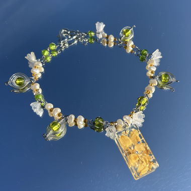 Fairy flower necklace, handmade