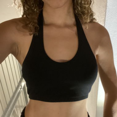 crop top col halter noir