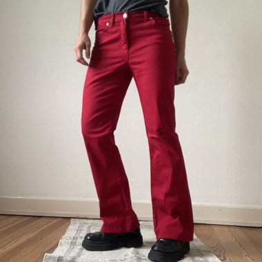 Jeans Y2K rosso acceso