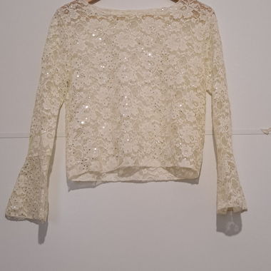 Geblümtes, glänzendes Crop-Top