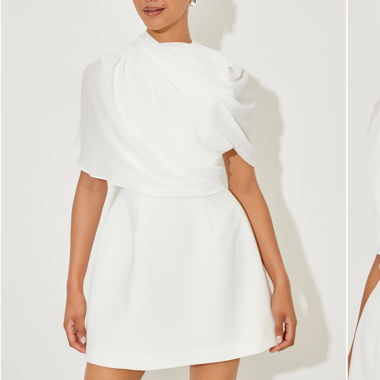 Weisses Oddmuse-Minikleid aus Voile neu, Grösse L-M