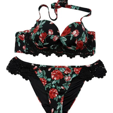 Tezenis Floral Bikini Set S / B Red Black