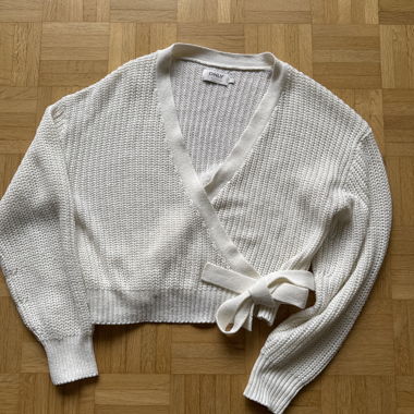 Cardigan in maglia avvolgente bianco