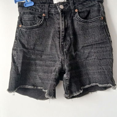 Black denim shorts
