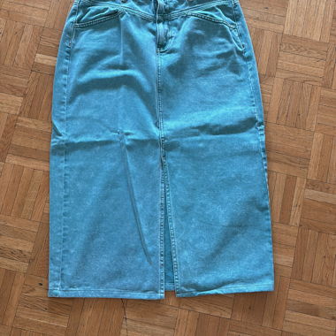 Gonna lunga in denim azzurro chiaro Promod