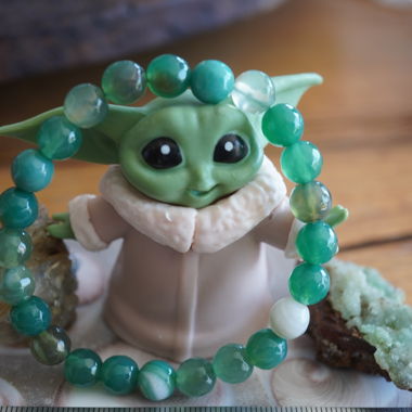 Achat Grün Gefärbt Kugel Armband 