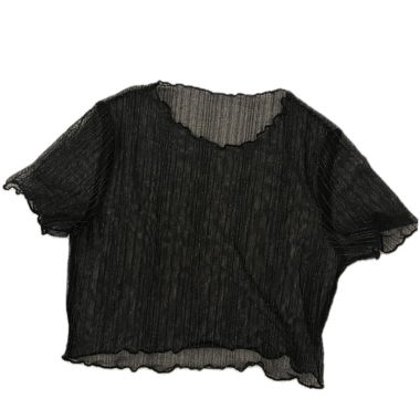 Top corto in mesh nero