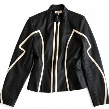 Racer Jacke Kunstleder schwarz