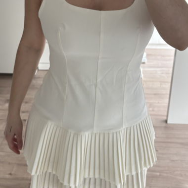 Weisses ZARA Kleid mit Fransen