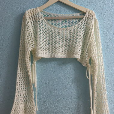 Cardigan a rete bianco