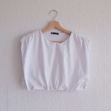 Zara white cropped top