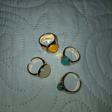 Set mit Steinglanz-Ringen