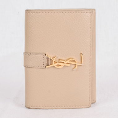 Auth SAINT LAURENT Cassandra Leather Trifold Wlt