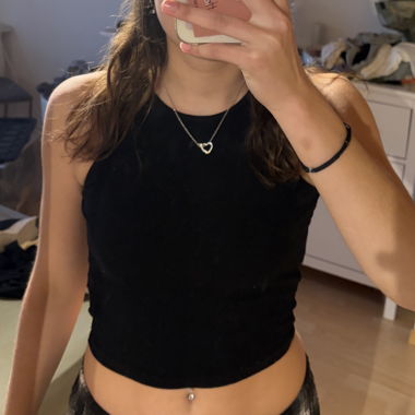 Black Ribbed Tank Top