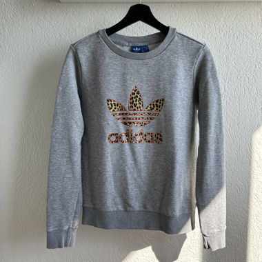 ADIDAS - Maglione grigio con logo leopardo