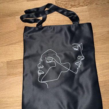 Black Satin Tote Bag