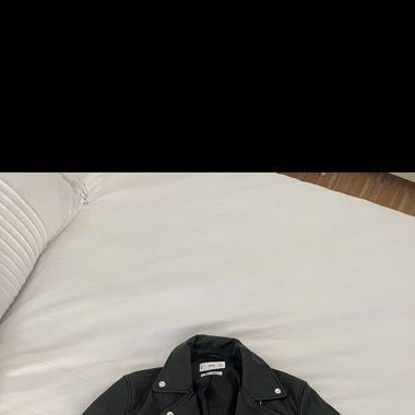 Mango genuine leather black jacket 