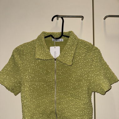 Bluse mit Reissverschluss grün