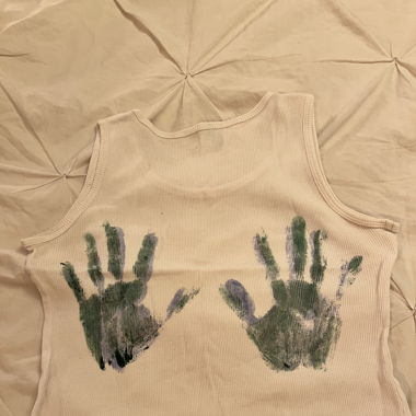 top with handprints