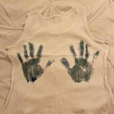 top with handprints