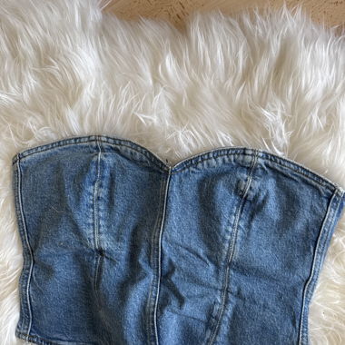 zara denim top 