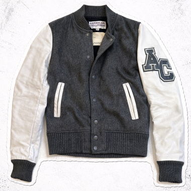 Giacca varsity American College in pelle