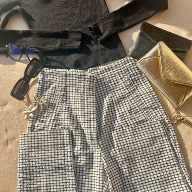 Pantalon élégant, taille haute 