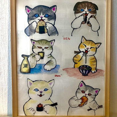 “Kyoto night bar snack” painting