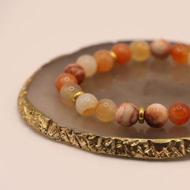 Jaspis-Orange Achat Armband 