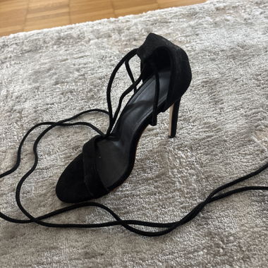 Black High Heels with Lacing