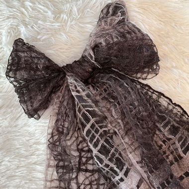 japanese vintage: brown, sheer scarf