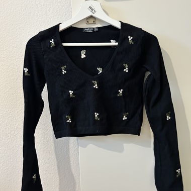 Schwarzes und Olivengrünes Longshirt - L/M