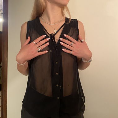 Blouse noire transparente