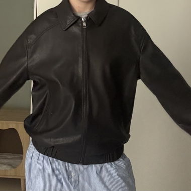Brown faux leather jacket