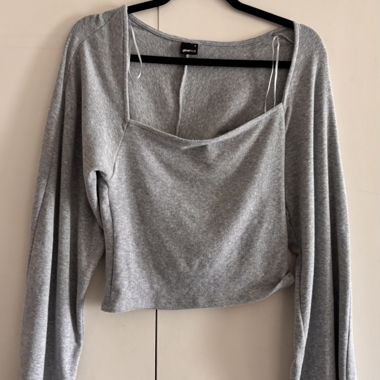 Graues Cropped Longsleeve