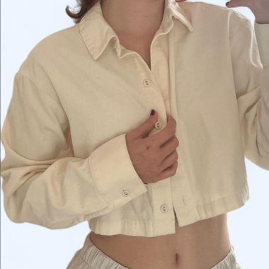 cream corduroy button-up