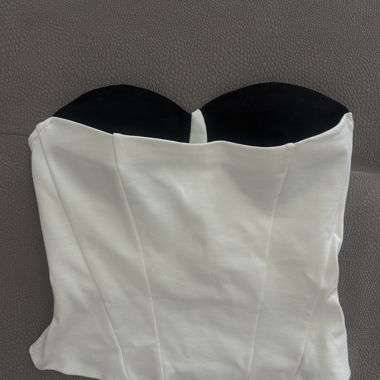 Top corsetto bianco senza spalline