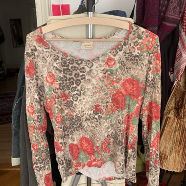 T-shirt à manches longues à imprimé floral